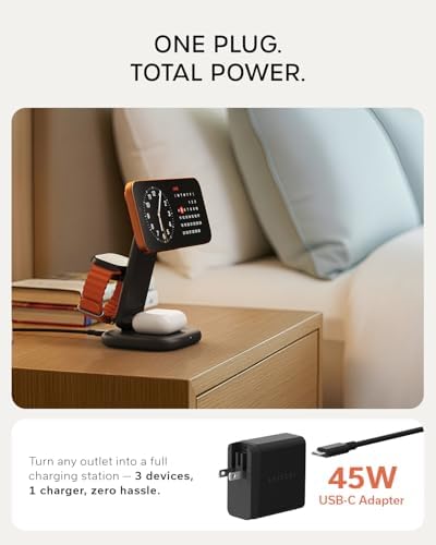 Satechi 3-in-1 Qi2 Foldable Stand, Wireless Charging Station, Space Black - Image 5