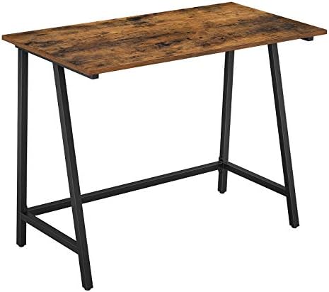 VASAGLE 39-Inch Computer Desk, Small Workstation with Iron Frame Top by VASAGLEbySONGMICSHOME