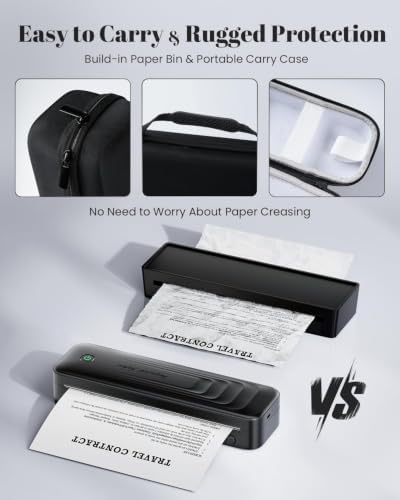 Portable Printers Wireless for Travel with Case & 4 Rolls Thermal Paper - Image 5