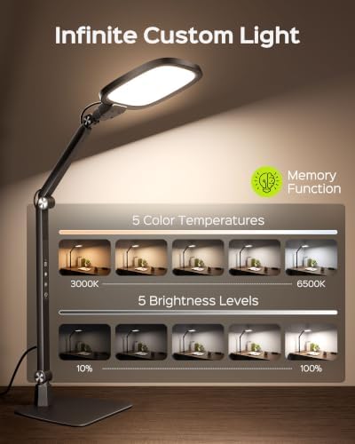 LED Desk Lamps for Home Office, 18W Bright Soft Video Conference Lighting - Image 4