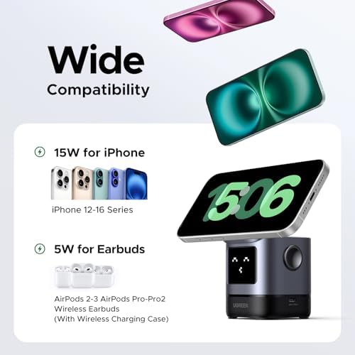 UGREEN Uno Qi2 15W 2-in-1 Foldable Wireless Charger Stand - Image 6
