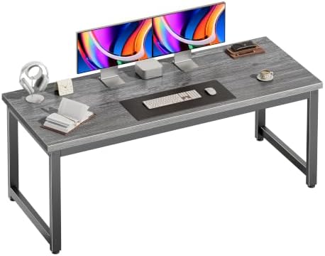 PRAISUN 54 x 19.7 Inch Computer Desk, 0.95'' Thicker, Heavy Duty, Grey by PRAISUN
