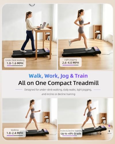 Walking Pad Treadmill with 8% Incline, Under Desk Treadmill - Image 3