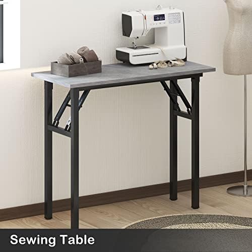 Need Small Computer Desk 31.5x15.7 Inch Folding Home Office Table Slate Ash - Image 4