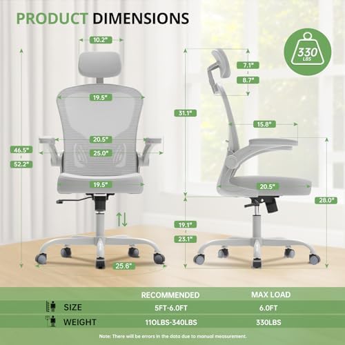 Synorla Office Chair|330LBS Capacity Ergonomic Desk Chair - Image 2