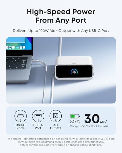 Anker Nano Charging Station, 100W 7-in-1 Power Strip, Retractable Charger - Image 5