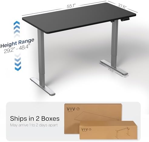 VIVO Black 55 x 28 in Standing Desk, DESK-KIT-1G55B - Image 3