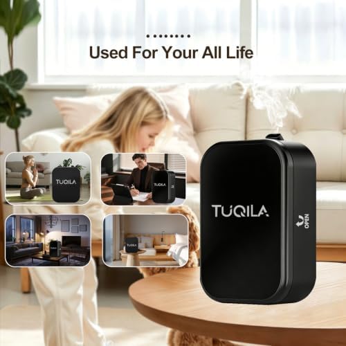 Waterless Essential Oil Diffuser Machine Plug-in/Batteries 2000Sq Ft-Black - Image 5