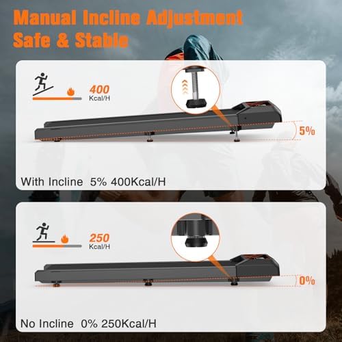 HOELLL Walking Treadmill Pad with 5% Adjustable Incline and APP Sync, Small Compact Under Desk Treadmills for Home and Office with Remote Control and LED Display, 2.5HP - Image 6