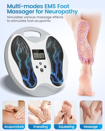 EMS Foot Massager for Neuropathy with 4 TENS Unit Muscle Stimulator Pads - Image 3