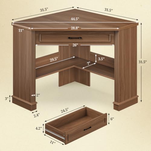 SEDETA Farmhouse Corner Desk for Small Space, White Small Computer Desk - Image 2