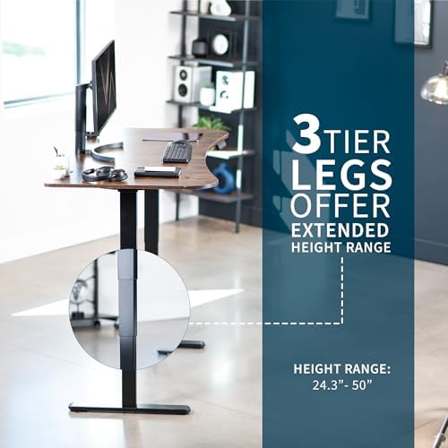 VIVO Rustic Vintage Brown 63 x 32 in Standing Desk, DESK-KIT-2B1N - Image 5