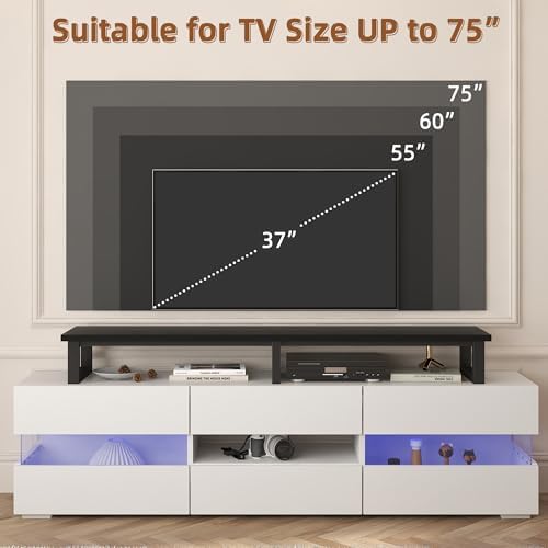 YAOHUOO 59" Large TV Riser for 32-75 inch TV, TV Riser Stand Shelf,Black - Image 3