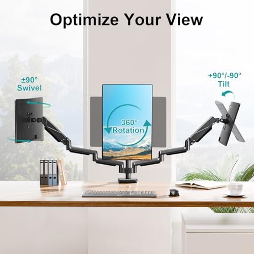 MOUNT PRO Triple Monitor Mount for Max 27" Screens, Hold Up to 17.6lbs Each - Image 5
