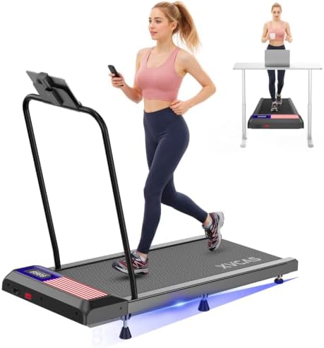 Under Desk Treadmill with Incline and Handlebar | Compact Treadmill，Perfect for Running, Walking & Under-Desk Use，Quiet Operation for Home or Office by XVCAS