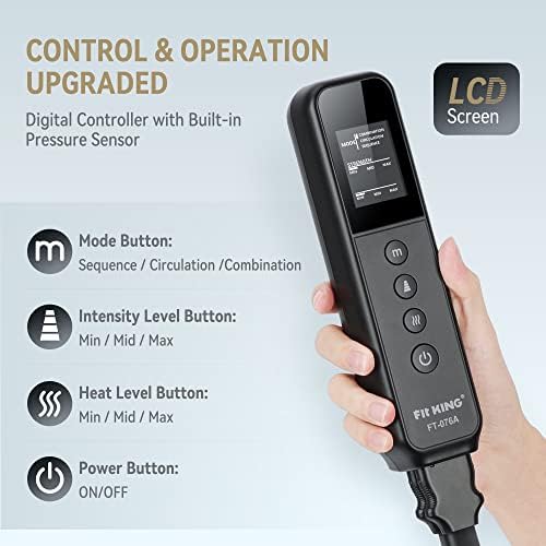 FIT KING Leg Compression Massager with Heat for Circulation and Pain Relief - Image 4