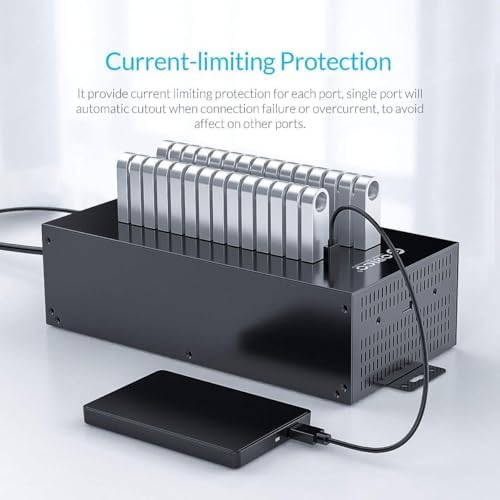 ORICO 30-Port Industrial-Grade USB 2.0 Hub with 300W Power Supply, Smart Charging Station, Wall/Rack Mountable, Full Metal Case for Offices, Workshops & Labs - Image 3