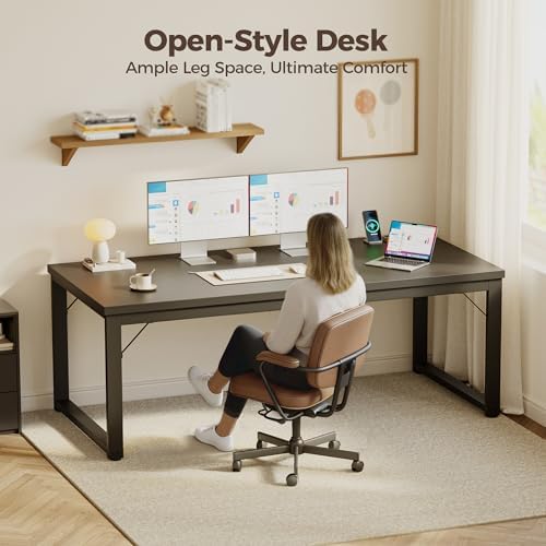 Mericonia 54 Inch Computer Desk with Power Outlets, 1.2" Thick Office Table - Image 7
