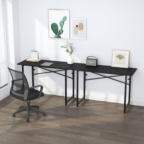 Lutown-Teen Folding Computer Desk 47 inch No Assembly Required, Black - Image 6