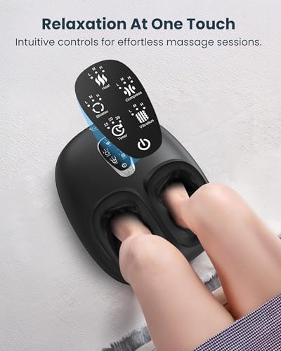 COMFIER 4-in-1 FSA Eligible HSA Shiatsu Foot Massager with Heat, Compression & Vibration, Smoth Warmth for 3 Levels, Toe Touch Control, Large Size Fits Up to 14, Gifts for Mom Dad, Home Office - Image 6