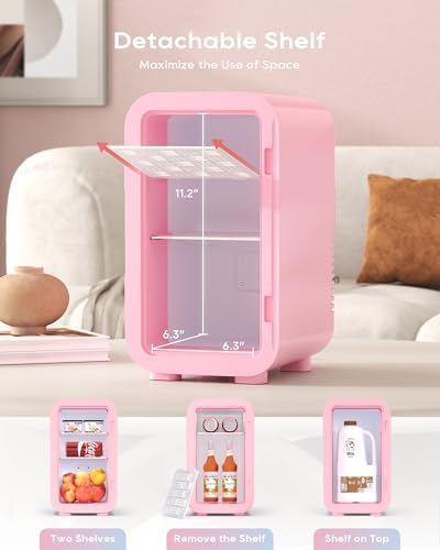 BEICHEN Mini Fridge, 6 Liter/8 Can Skincare Fridgefor Skin Care, Cosmetics - Image 3