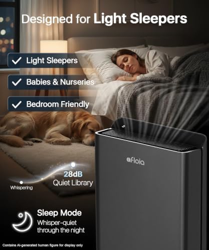 Afloia Air Purifiers for Bedroom Home Large Room Up to 2000Ft², 3-Stage Efficient Filter with Laser Air Quality Sensor for Pets Hair Dander Pollen Allergies Dust Mold Odor Smoke, Black - Image 5