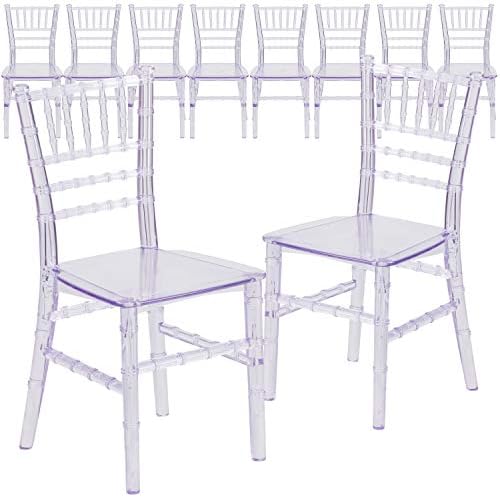 Flash Furniture HERCULES 10 Pack Childâ€™s Transparent Crystal Resin Party and Event Chiavari Chair for Commercial & Residential Use by FlashFurniture