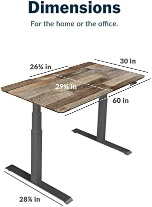 Vari Classic Electric Standing Desk – 60x30 – Reclaimed Wood/Slate - Image 2
