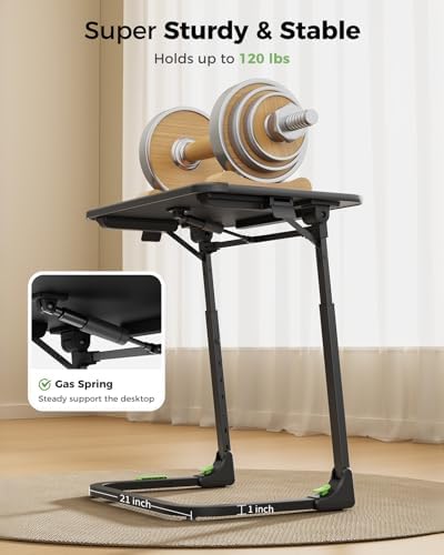 SAIJI Easy Folding TV Tray Table with Led Lamp, Foldable TV Dinner Tray - Image 4