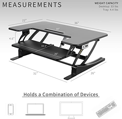 VIVO Black 36 in Electric Desk Converter, DESK-V000VE - Image 3