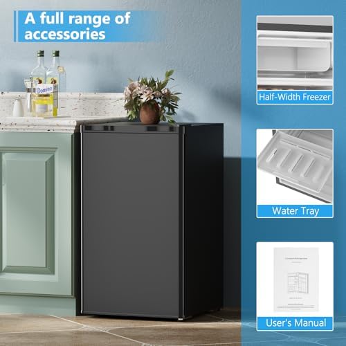 COWSAR 3.2 Cu.Ft Mini Fridge with Freezer for Bedroom Dorm, Black - Image 7