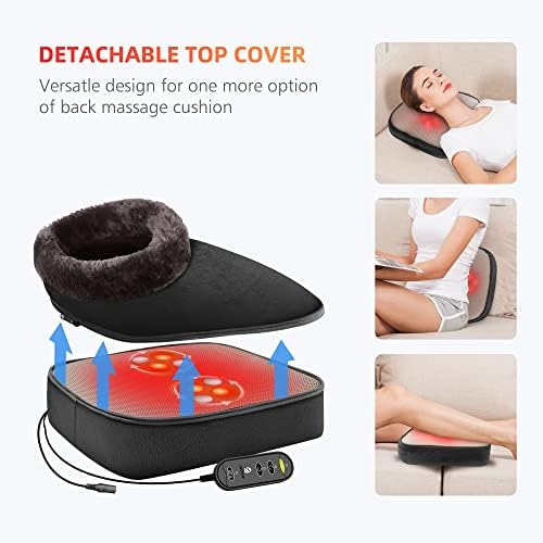 COMFIER Foot Warmer Massager,Gifts for Women,Men,Shiatsu Foot Massager with Heat, Electric Heating Pad for Back Feet,Back Massager for Pain Relief(Black) - Image 2