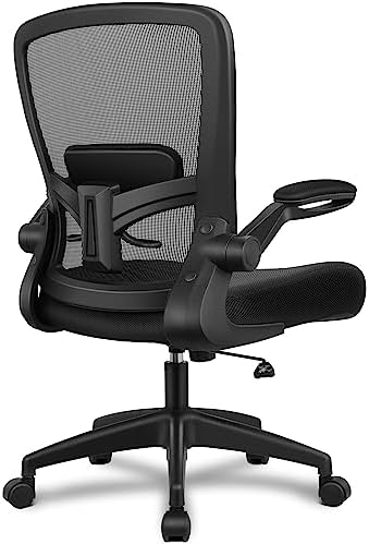 FelixKing Office Chair, Ergonomic Desk Chair Breathable Mesh Chairs Adjustable High Back Lumbar Support Flip-up Armrests, Executive Rolling Swivel Comfy Computer Chairs Home Office Black by FelixKing