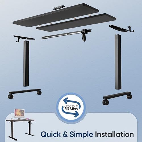 Monomi 48" x24“ Electric Height Adjustable Standing Desk,Black - Image 6