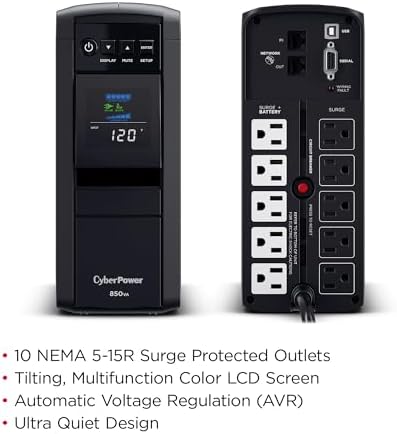 CyberPower CP850PFCLCD PFC Sinewave UPS Battery Backup and Surge Protector - Image 5