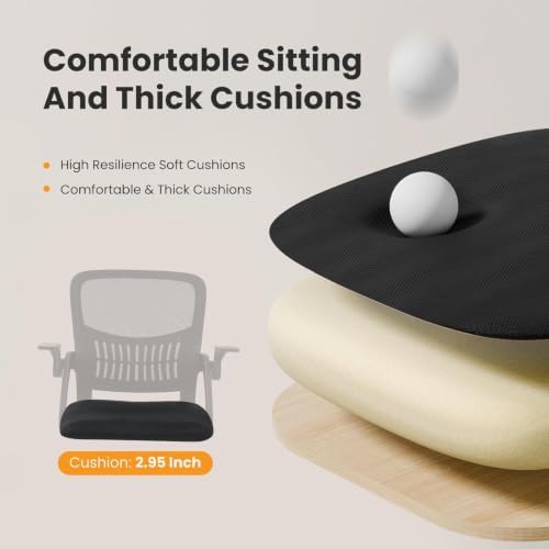 Sweetcrispy Computer Desk Chair, Home Office Chair, Lumbar Support, Black - Image 5