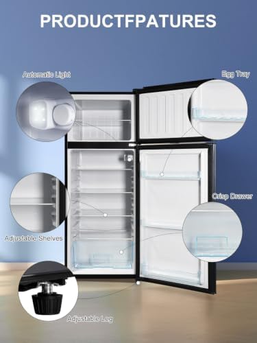 8.5 Cu.Ft Apartment Size Refrigerator with Freezer Small Rv Refrigerator - Image 5