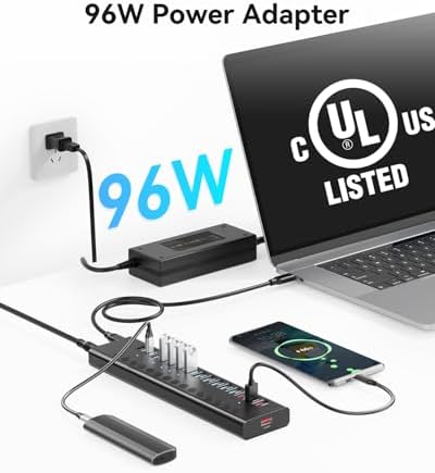 Powered USB Hub, AGEEN 16-Port USB 3.0 Hub (14 USB-A+2 USB-C), 5Gbps - Image 6