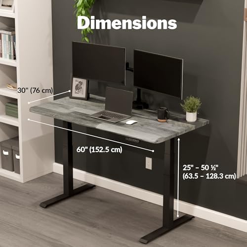 Vari ComfortEdge Electric Standing Desk – 60x30 – Driftwood/White - Image 2