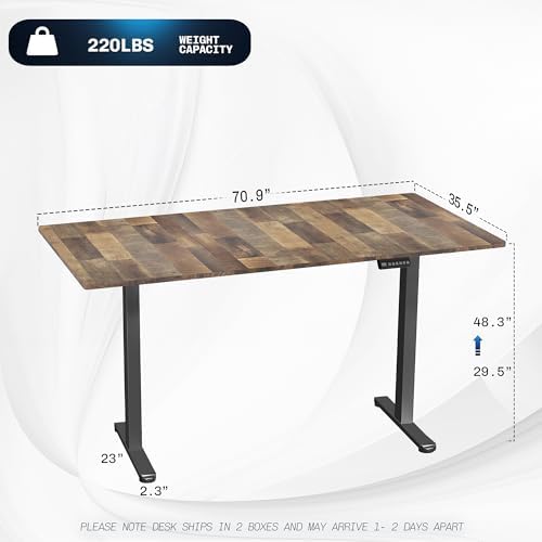 VIVO Reclaimed Wood 71 x 36 in Standing Desk, DESK-KIT-E2B7P-36 - Image 3