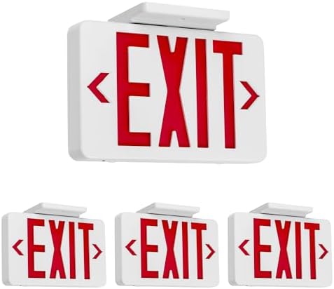 Gruenlich Emergency Exit Sign for Business, Battery Backup, 4 Pack by GRUENLICH