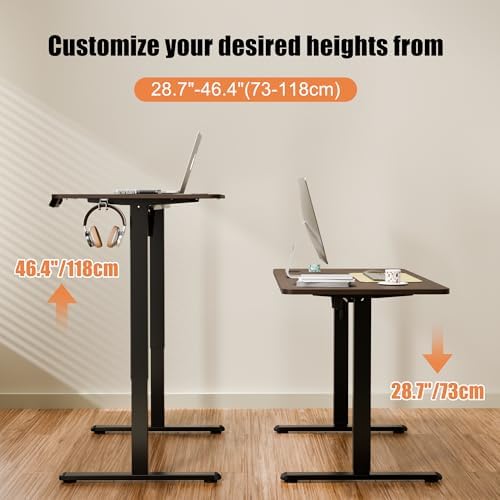 67"x24" Standing Desk, Height Adjustable Sit-Stand Home Office, Walnut - Image 4