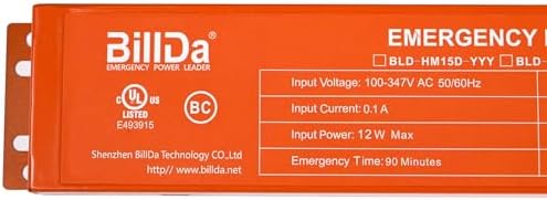 BillDa Emergency LED Driver -25W Output- 90-Min Backup | 100-347V Input, 170V DC Output, UL924 Listed | CA Title 20 Compliant & Self-Diagnostic with Li-Ion Battery | for LED Panels Downlights Tubes - Image 7