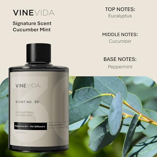 VINEVIDA [16 Fl Oz] Cucumber Mint Fragrance Oil for Cold Air Diffusers, Essential Oils for Diffuser Oil Refill & Air Freshener Room Spray - Image 2