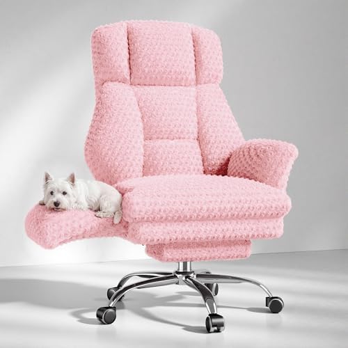 Big and Tall Office Chair, Flip Armrests for Pets & Cross Legged Sitting by HOMRELEXA