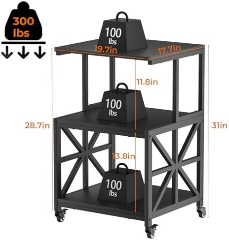 GreenForest Printer Stand with Lockable Wheels, Heavy Duty Printer Table - Image 2