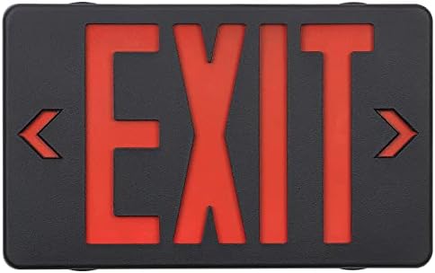 GZRUIYANG Red Exit Sign with Black Housing, LED Emergency Exit Light with Battery Backup, UL Listed, AC 120/277V, Exit Signs with Emergency Lights, Commercial Emergency Lights for Business - 1 Pack by GZRUIYANG