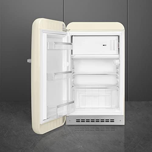 Smeg FAB10 50's Retro Style Aesthetic Refrigerator with 4.48 Cu Total Capacity, 2 Glass Shelves, LED Internal Light, 22-Inches, Cream Left Hand Hinge Made In Italy - Image 2
