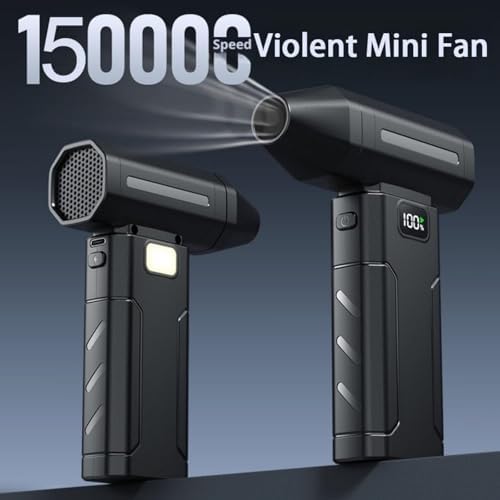 Ultra-Powerful Portable Turbo Fan with 150,000 RPM, Electric Air Duster, Cordless Air Duster, 5-Gear Adjustable Mini Blower with Fast Charging,for House, Outdoor and Car (2) - Image 2