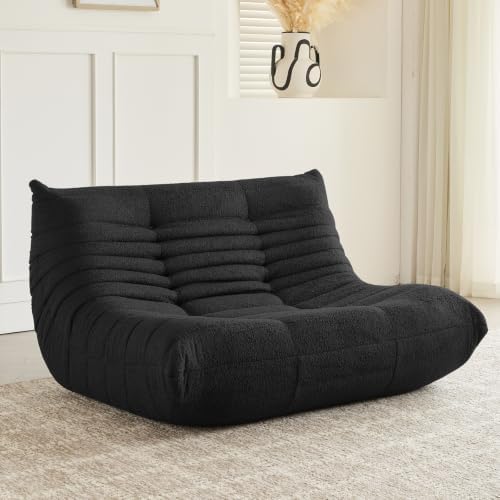 2 Seater Adults Bean Bag Chairs Togo Couch Comfy Lazy Floor Sofa by SYFERLORY